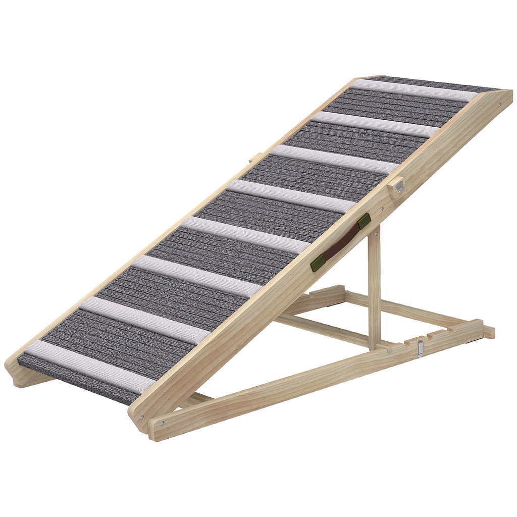 Foldable Dog Ramp for Couch – Natural wood finish / 1410x570x110 mm