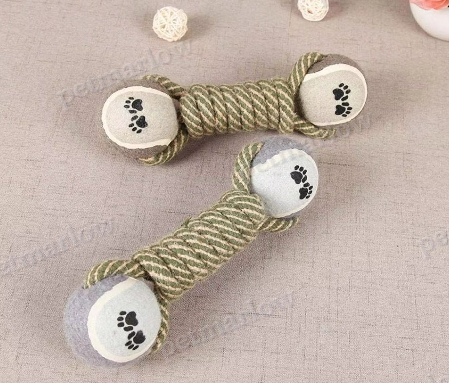 Dog Rope Toys with Balls - Chew Toy for Dogs with Paw Print – view 2