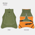 Dog Shell Jacket Waterproof And Rainproof Dual-use Clothes Large Pet Trench Coat – Olive Green / S