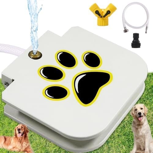 Dog Sprinkler Drinking Water Dispenser with Stainless Steel Braided Hose