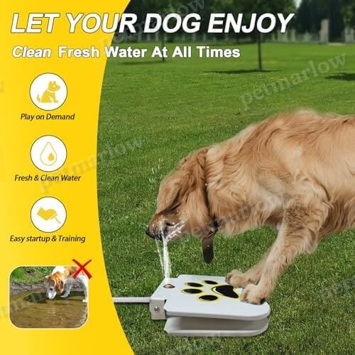 Dog Sprinkler Drinking Water Dispenser with Stainless Steel Braided Hose – view 2