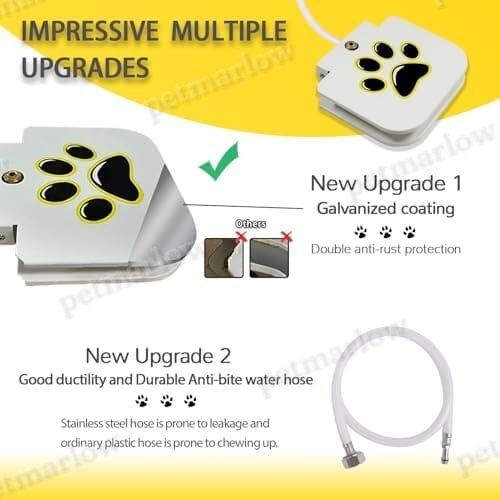 Dog Sprinkler Drinking Water Dispenser with Stainless Steel Braided Hose – view 3