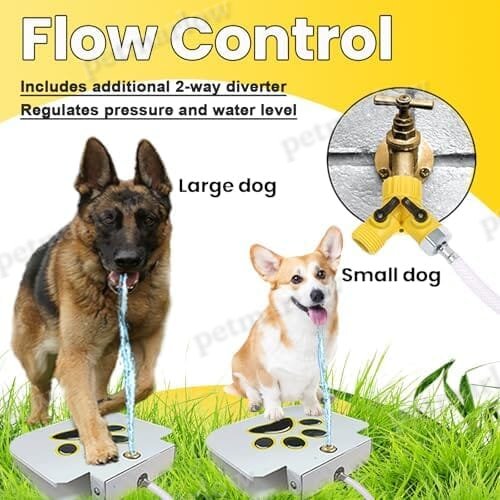 Dog Sprinkler Drinking Water Dispenser with Stainless Steel Braided Hose – view 5