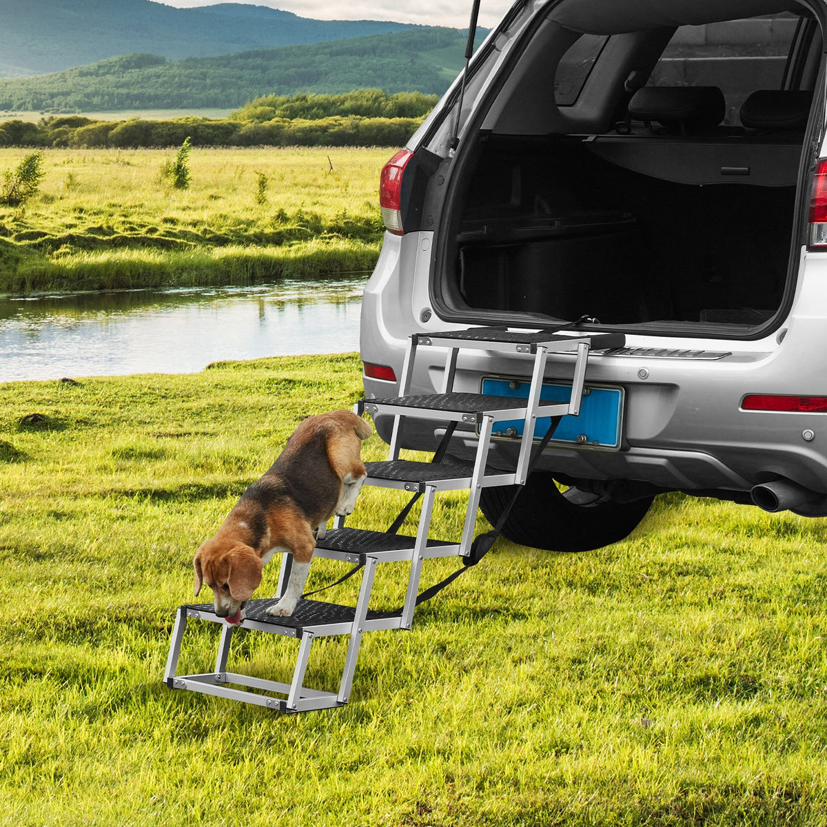 5-Step Folding Dog Stairs – Black