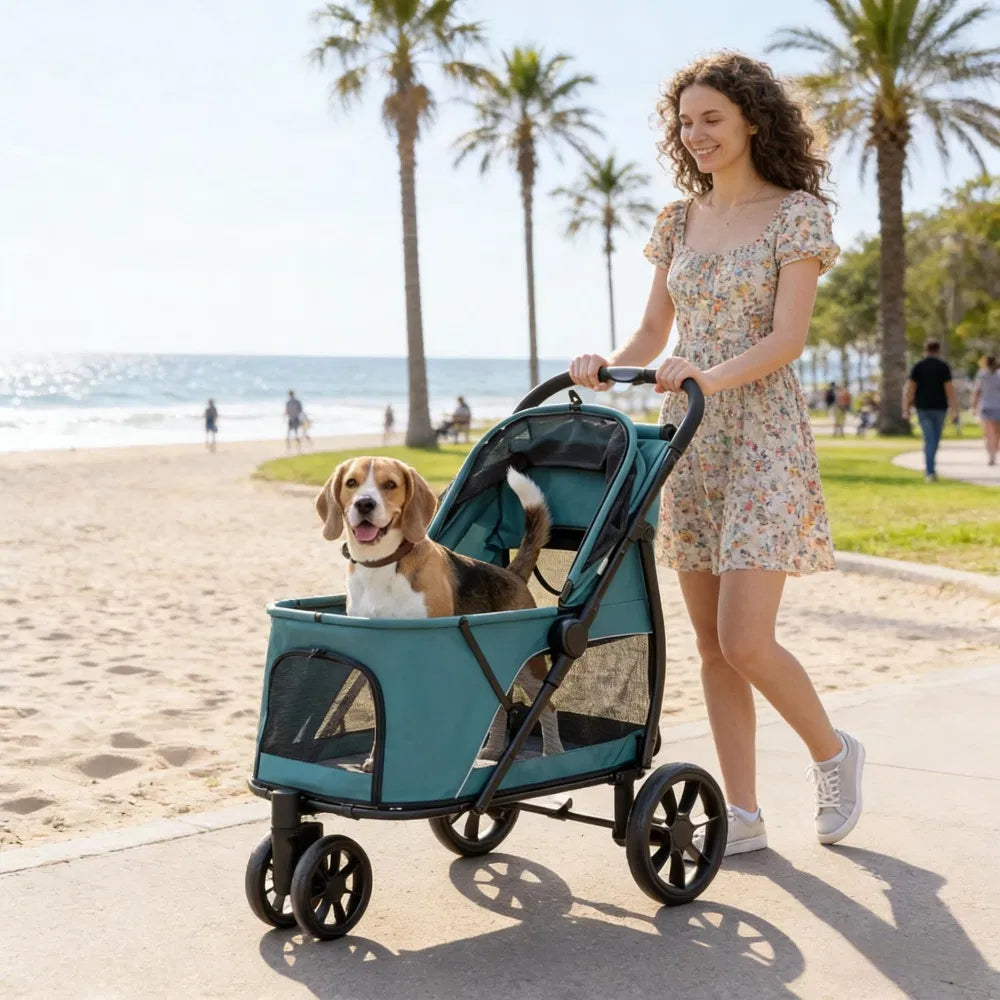 Dog Stroller for Medium Dogs with Panoramic Windows – view 2