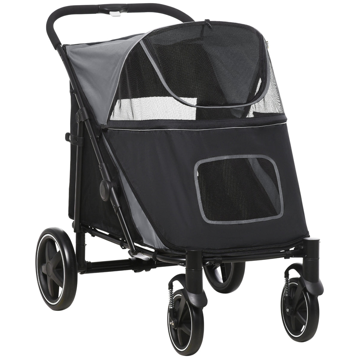 Dog Stroller for Pets Up to 66 lbs with One-Click Fold