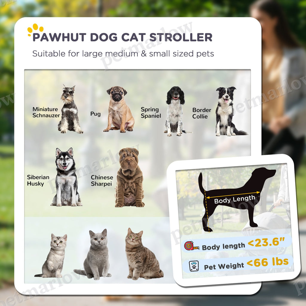 Dog Stroller for Pets Up to 66 lbs with One-Click Fold – view 4