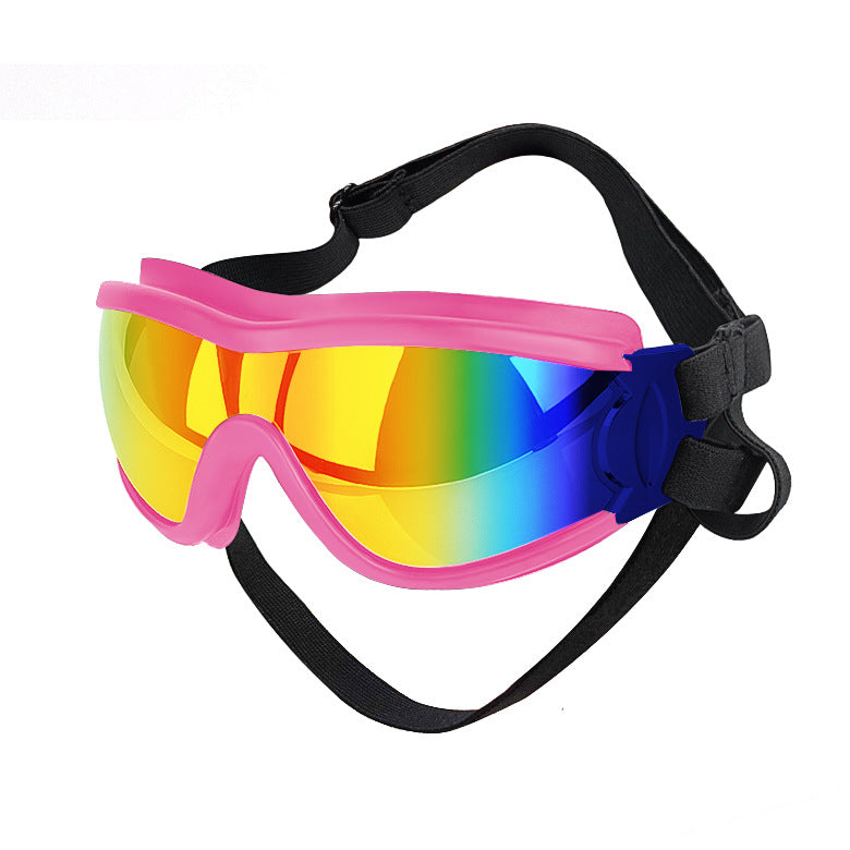 Dog Sunglasses Goggles Adjustable Straps Windproof Dustproof Dog Sunglasses – Pink