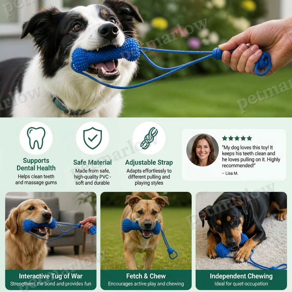 Dog Toothbrush Chew Toy with Adjustable Strap for Easy Dental Care – view 4