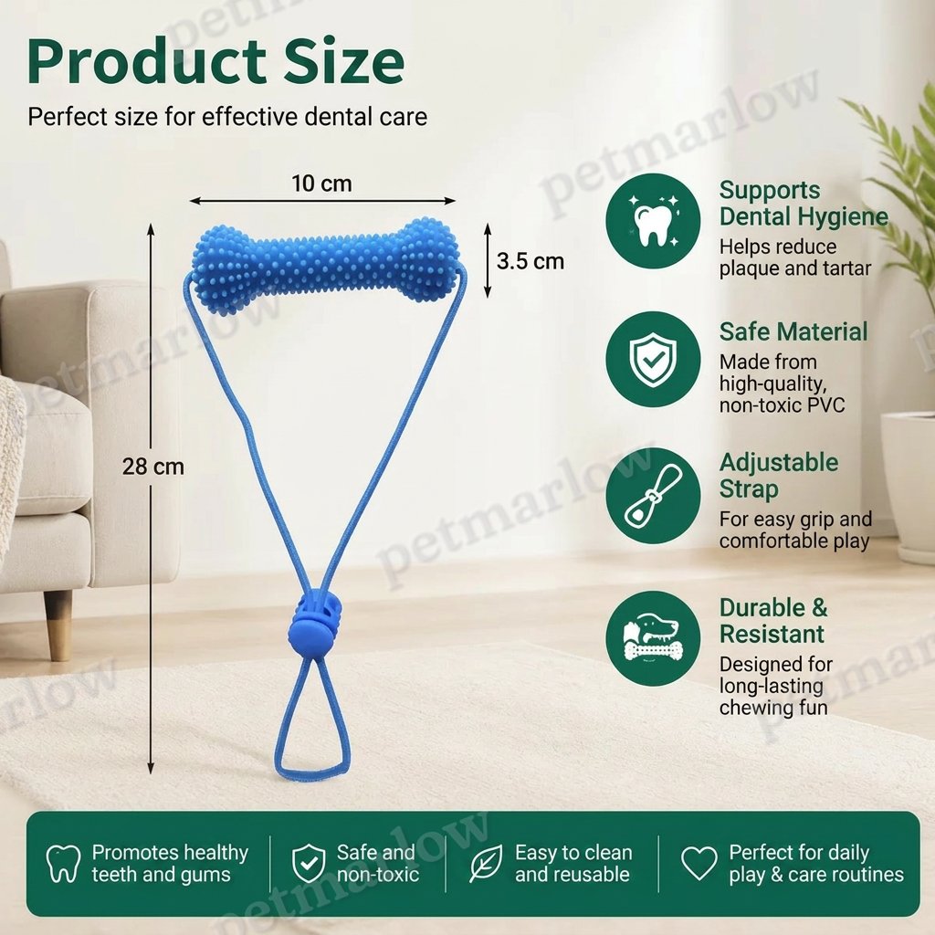 Dog Toothbrush Chew Toy with Adjustable Strap for Easy Dental Care – view 5