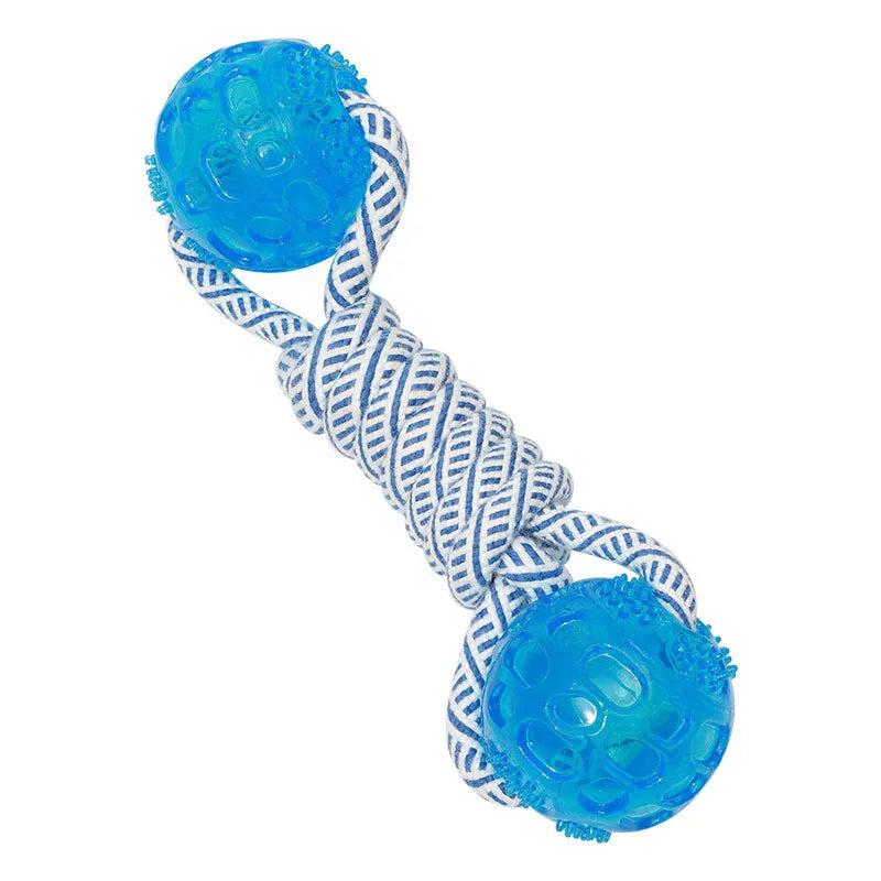 Dog Toy with Rubber Ball and Rope - Chew, Tug, and Play Toy – Cotton Rope Toothpaste B