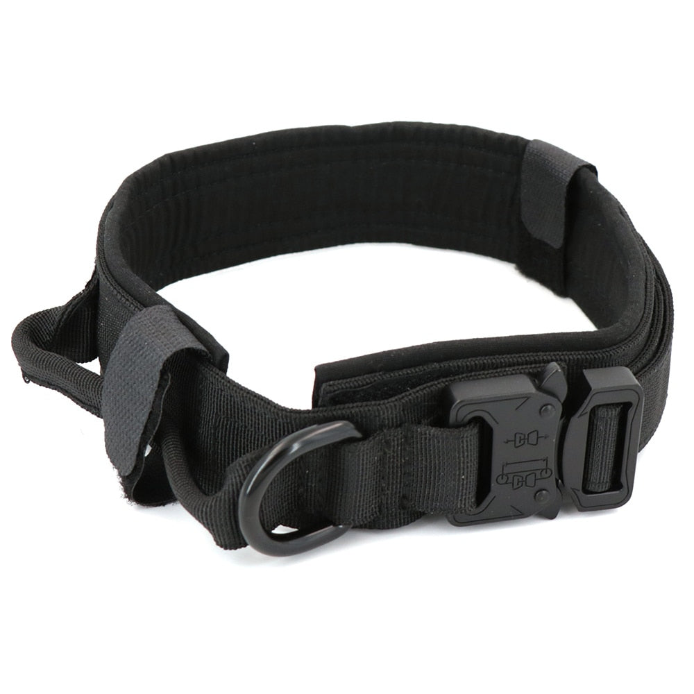 Dog Training Collar Adjustable Tactical Dog Collar And Leash Set – Black Collar / M (34-42cm)