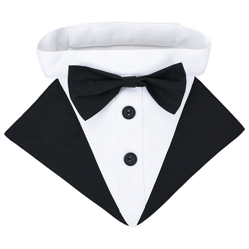 Dog Tuxedo Bandana Dog Costumes Bow Tie – Black / Small (S)