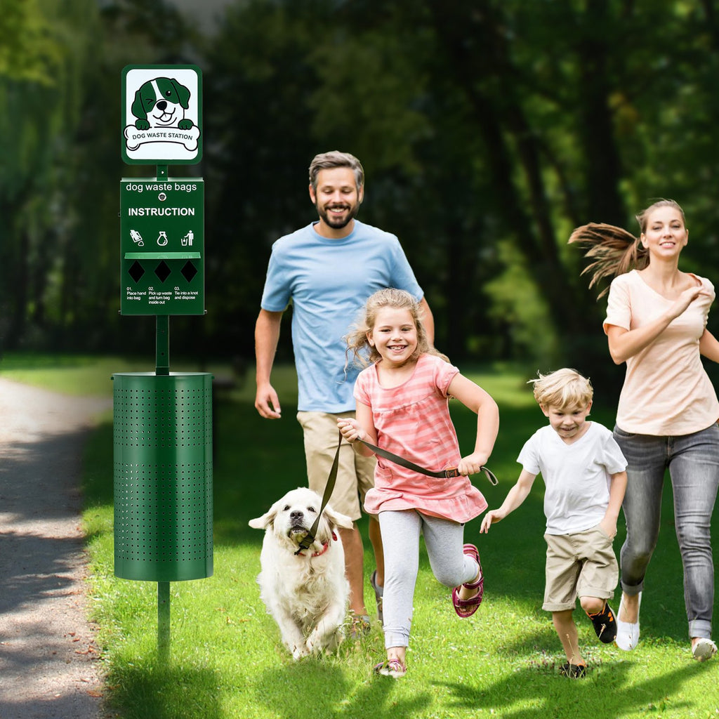 Dog Waste Station 11.5 Gallons with 600 Bags – Green