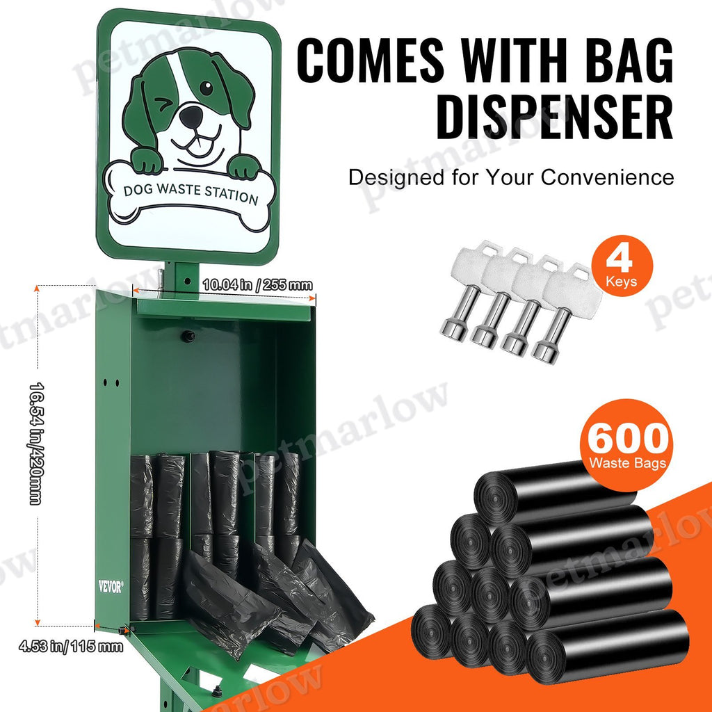 Dog Waste Station 11.5 Gallons with 600 Bags – view 3