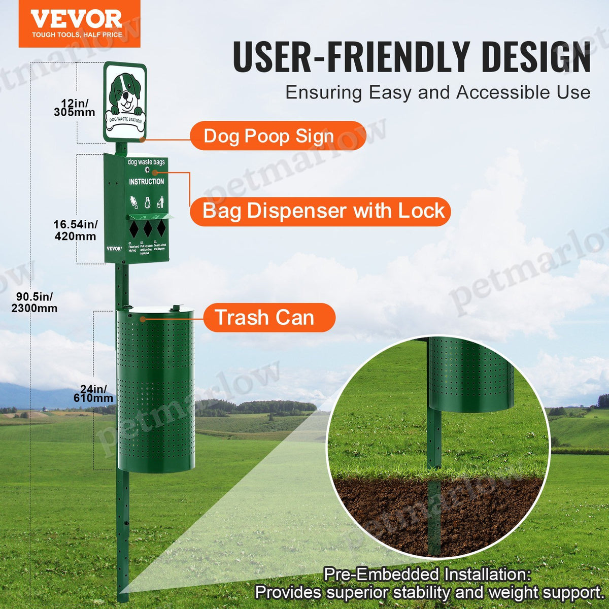 Dog Waste Station 11.5 Gallons with 600 Bags – view 6