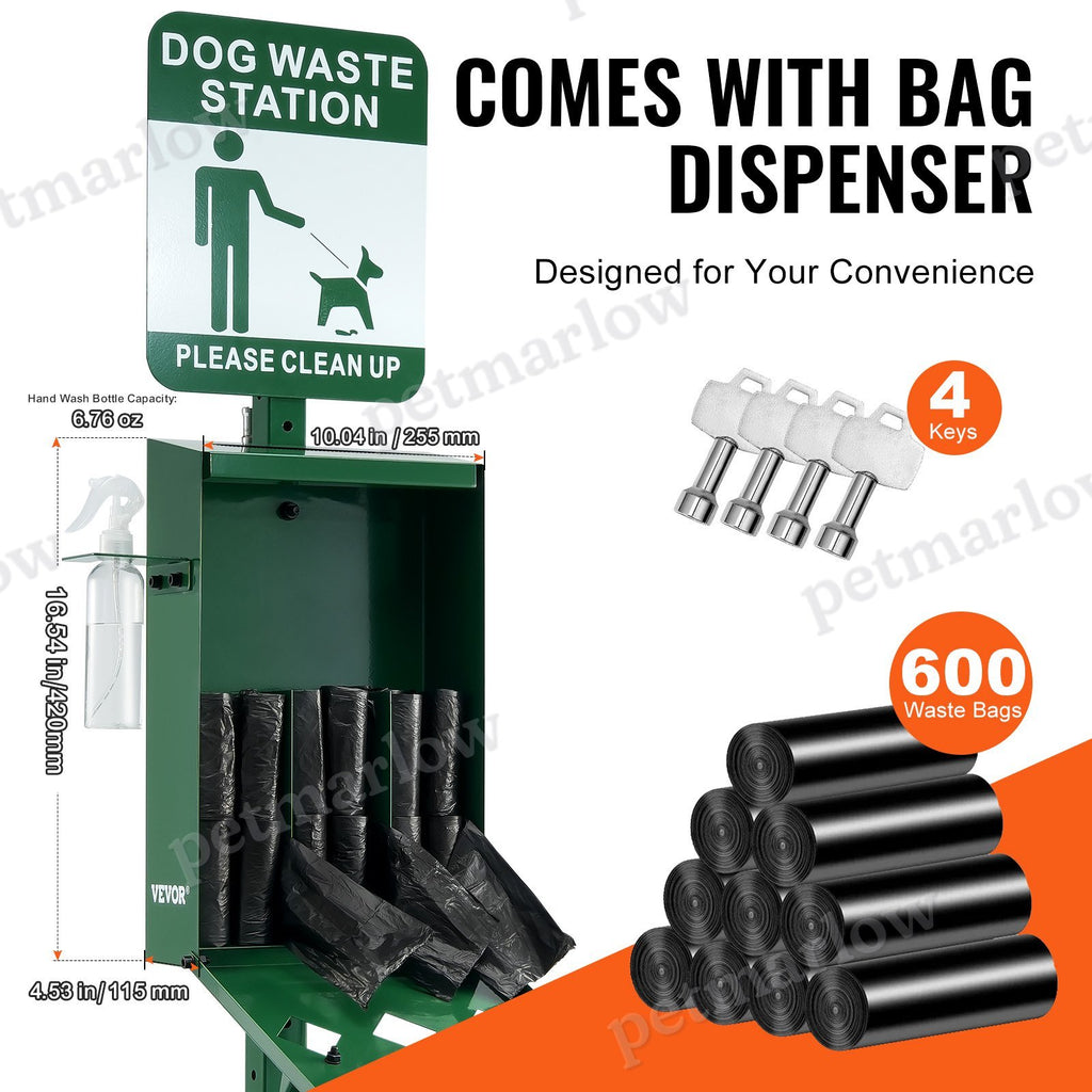 Dog Waste Station With 600 Dog Poop Bags – view 3