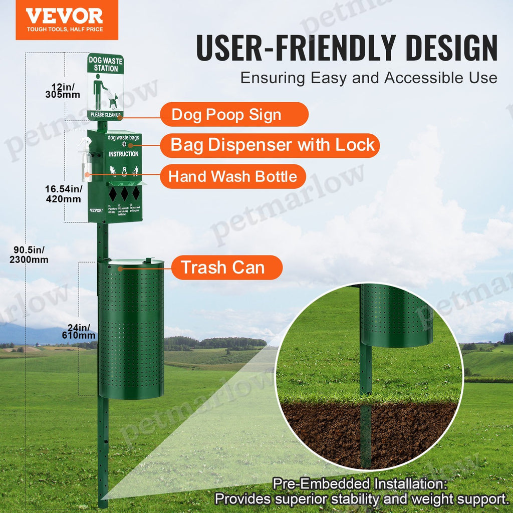 Dog Waste Station With 600 Dog Poop Bags – view 4
