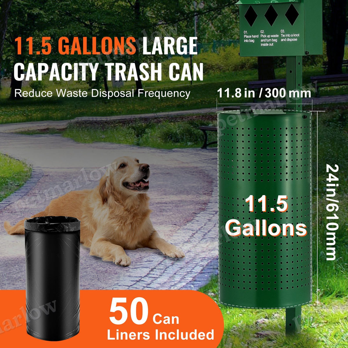 Dog Waste Station With 600 Dog Poop Bags – view 5