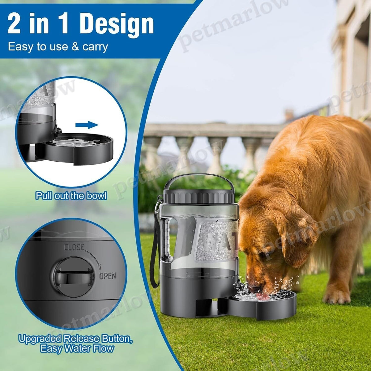 Dog Water Bottle Travel Bowl - 95oz – view 2
