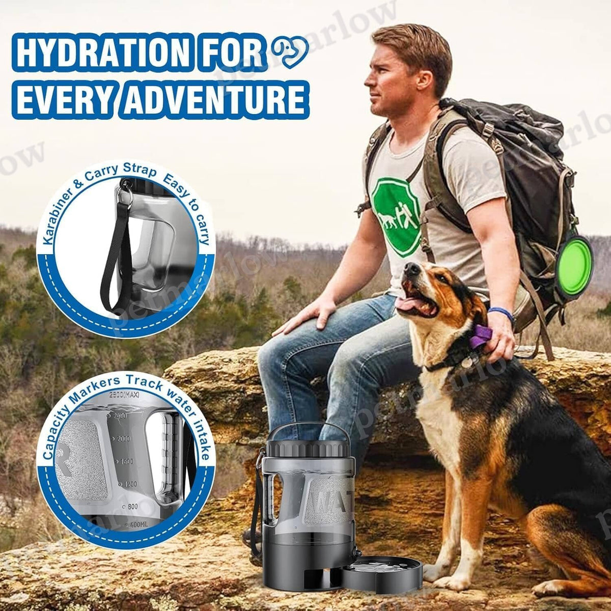 Dog Water Bottle Travel Bowl - 95oz – view 5