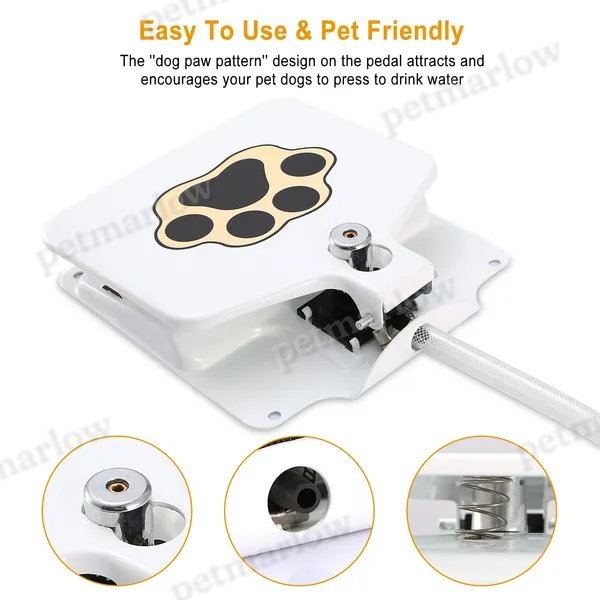 Dog Water Fountain for Outdoor Use with Step-On Activation – view 3