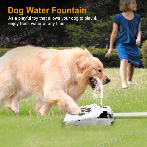 Dog Water Fountain for Outdoor Use with Step-On Activation – view 5