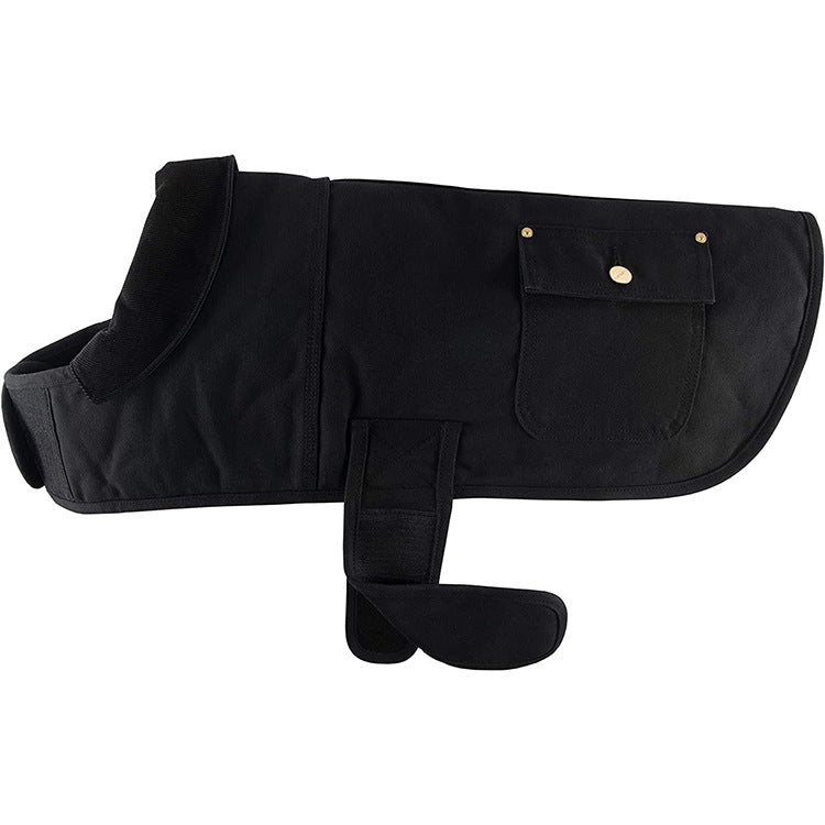 Dog Windproof Firm Duck Insulated Dog Chore Coat Duck Canvas Water Repellent Coat For Dogs – Black / S