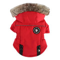 Dog Winter Coat Windproof Warm Thick Dog Jacket With Hood – Red / S
