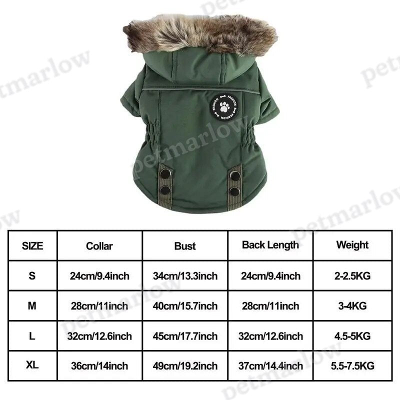 Dog Winter Coat Windproof Warm Thick Dog Jacket With Hood – view 6