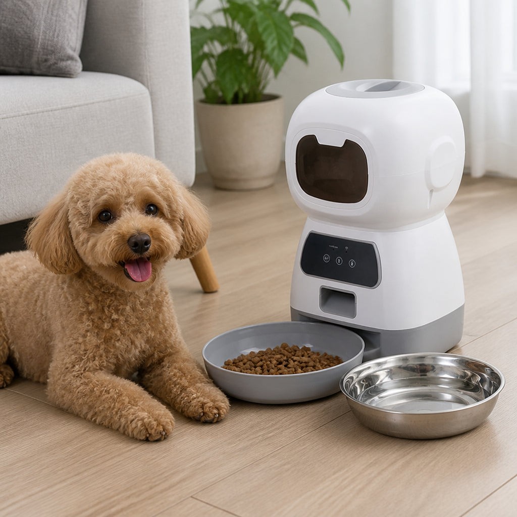 DogBedHouse 1 gallon Timed Voice Recorder Pet Feeder – Tuya APP control
