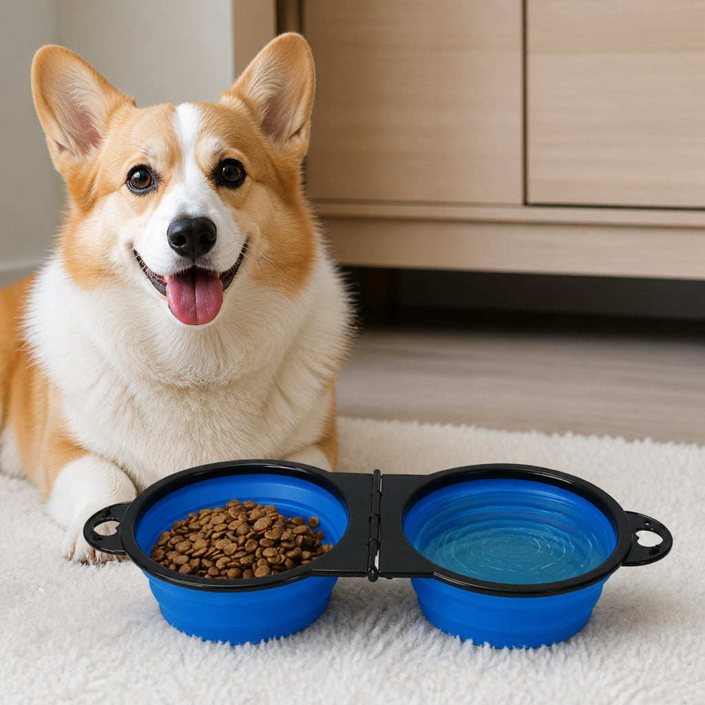 Petmarlow 2-In-1 Collapsible Travel Bowl (Hangable)