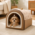 Petmarlow 2-In-1 Detachable Plush Fleece Pet House Bed – L
