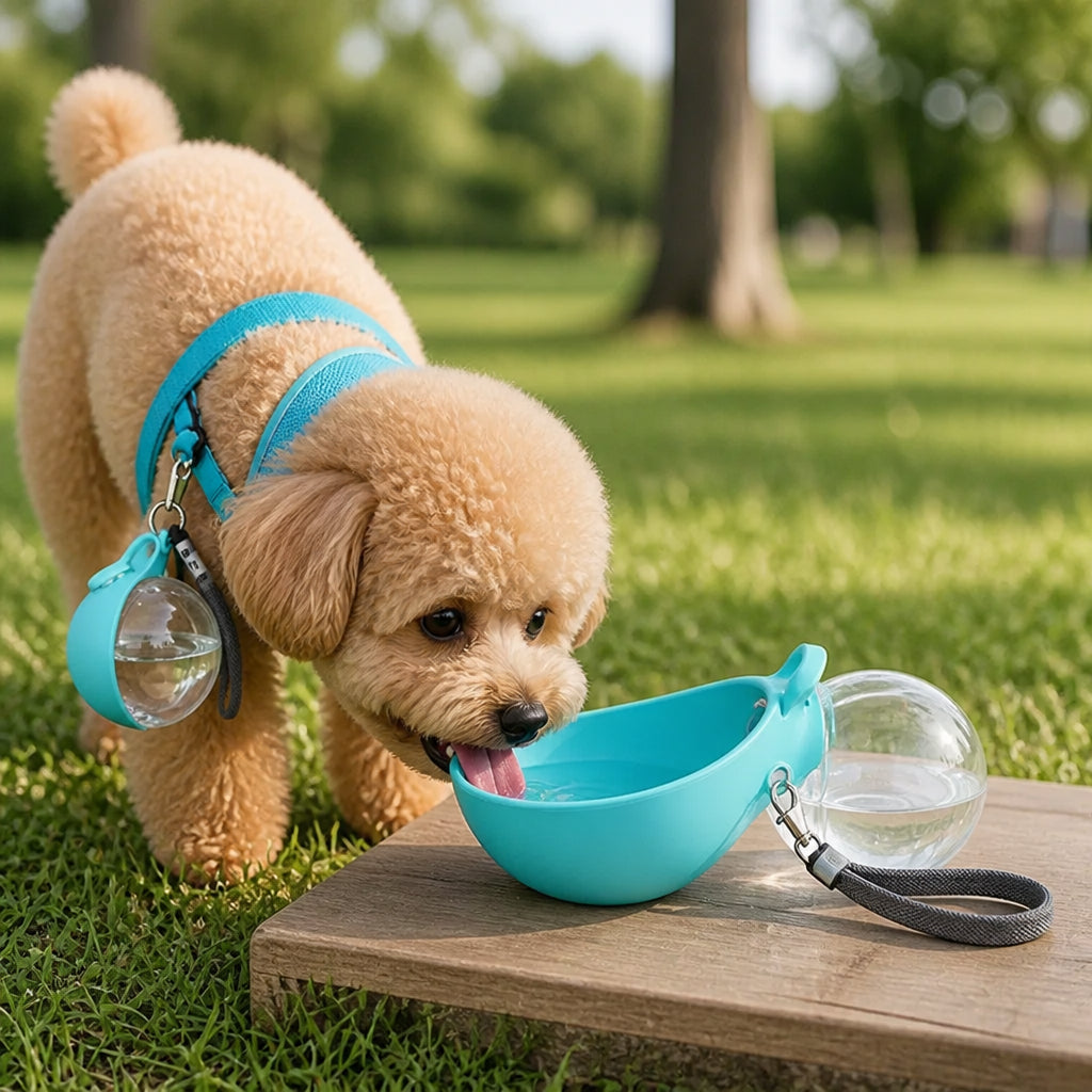 Petmarlow 2-in-1 Leak-Proof Dog Water Bottle (Foldable Silicone Bowl)