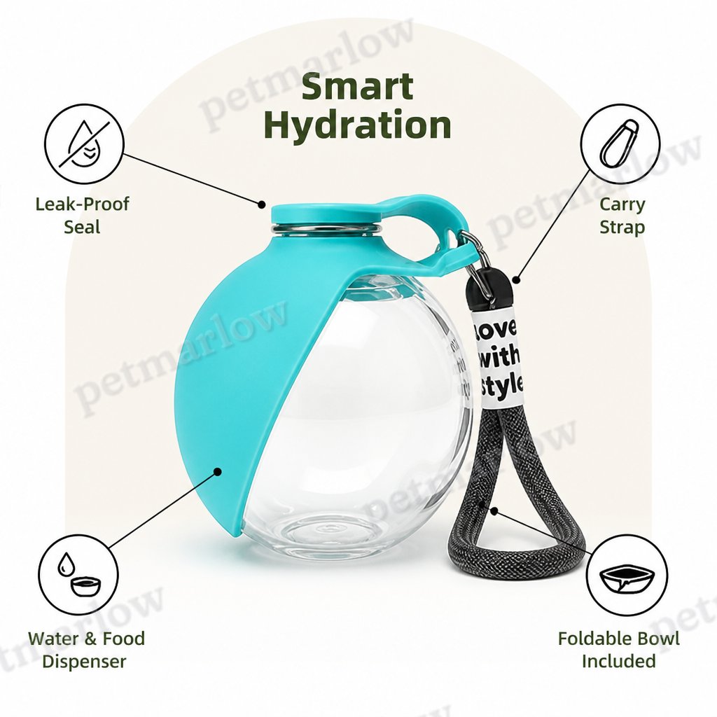 Petmarlow 2-in-1 Leak-Proof Dog Water Bottle (Foldable Silicone Bowl) – view 4