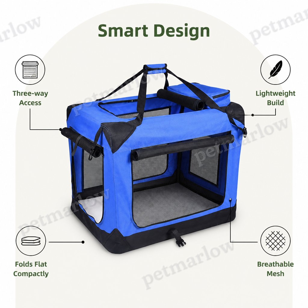 Petmarlow 3-Door Foldable Soft-Sided Travel Carrier (Removable Mat) – view 6