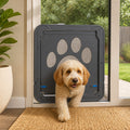 Petmarlow 4-Way Lockable & Insulated ABS Pet Door – black / 16.14 in (width) × 14.57 in (height).