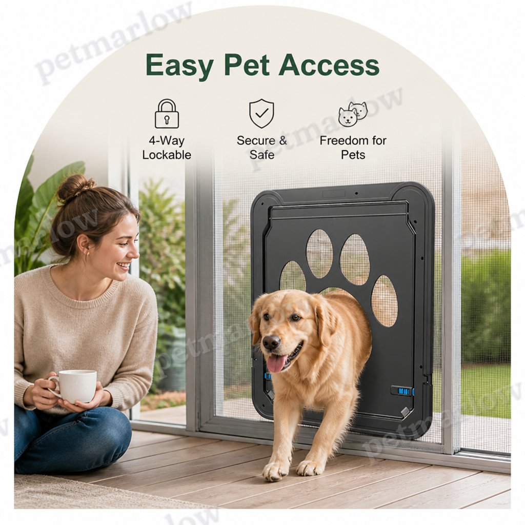 Petmarlow 4-Way Lockable & Insulated ABS Pet Door – view 6