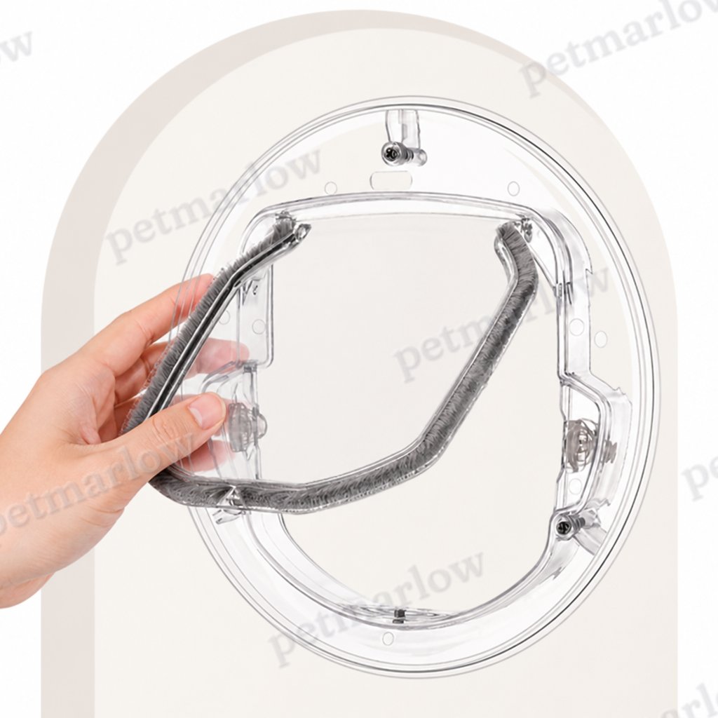 Petmarlow 4-Way Locking Noise-Reducing Pet Door (Glass Mount) – view 6