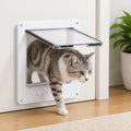 Petmarlow 4-Way Locking & Self-Closing Pet Door – White-M