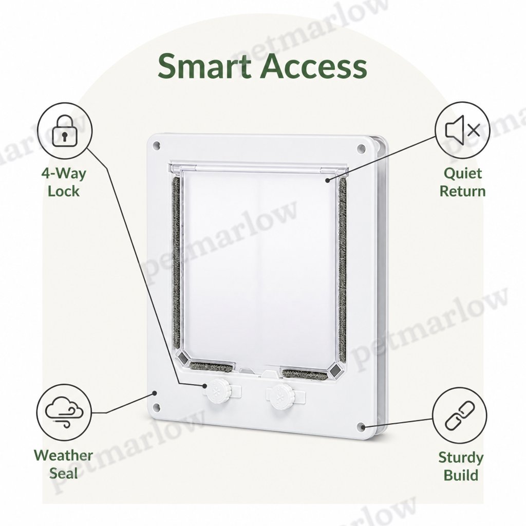 Petmarlow 4-Way Locking & Self-Closing Pet Door – view 4