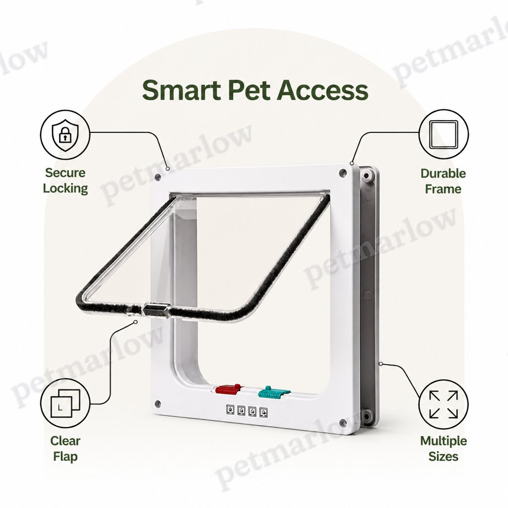 Petmarlow 4-Way Security Cat & Small Dog Flap Door – view 5