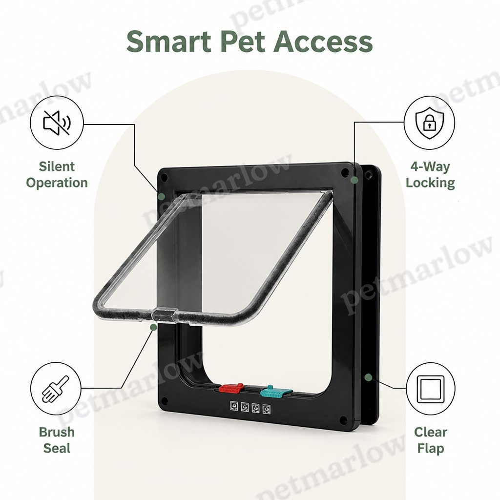 Petmarlow 4-Way Security Lock & Transparent Swing Pet Door (Multiple Sizes) – view 5