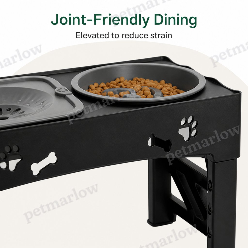 Petmarlow Adjustable 5-Height Foldable Elevated Pet Feeder – view 4
