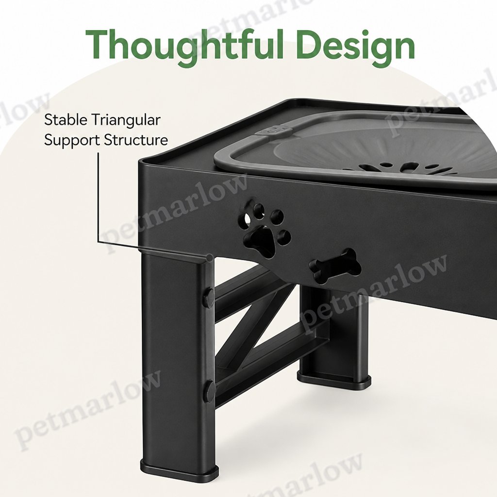 Petmarlow Adjustable 5-Height Foldable Elevated Pet Feeder – view 5