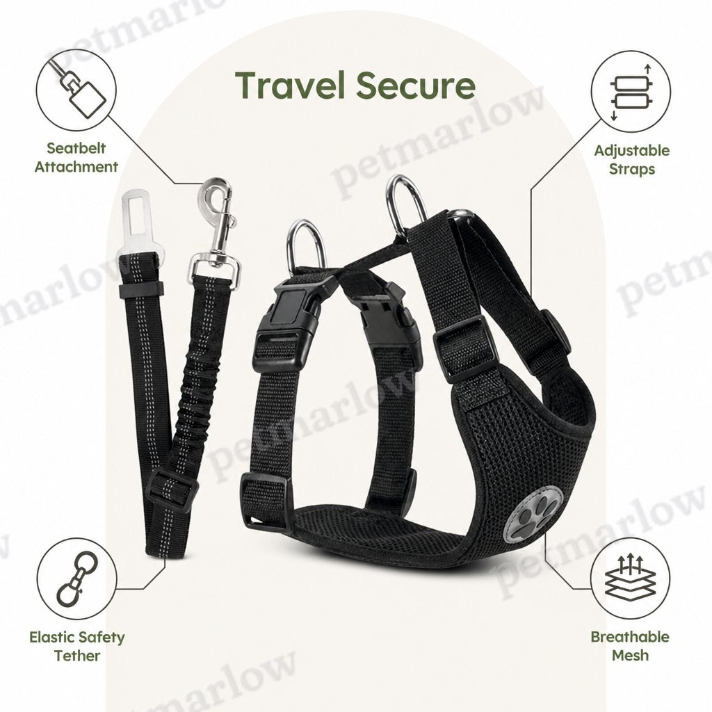 Petmarlow Adjustable Breathable Mesh Dog Car Safety Harness – view 6