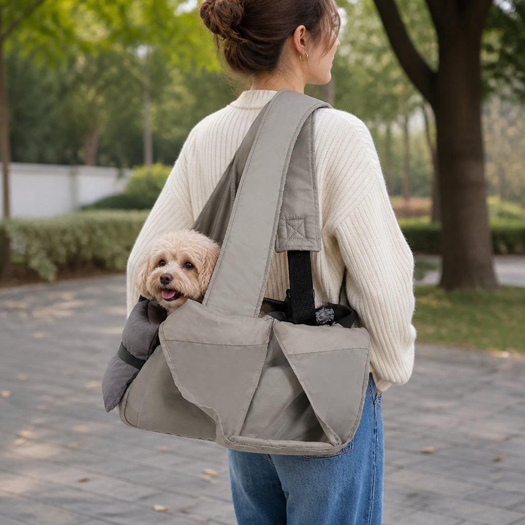 Petmarlow Adjustable Crossbody & Hard-Bottom Pet Carrier