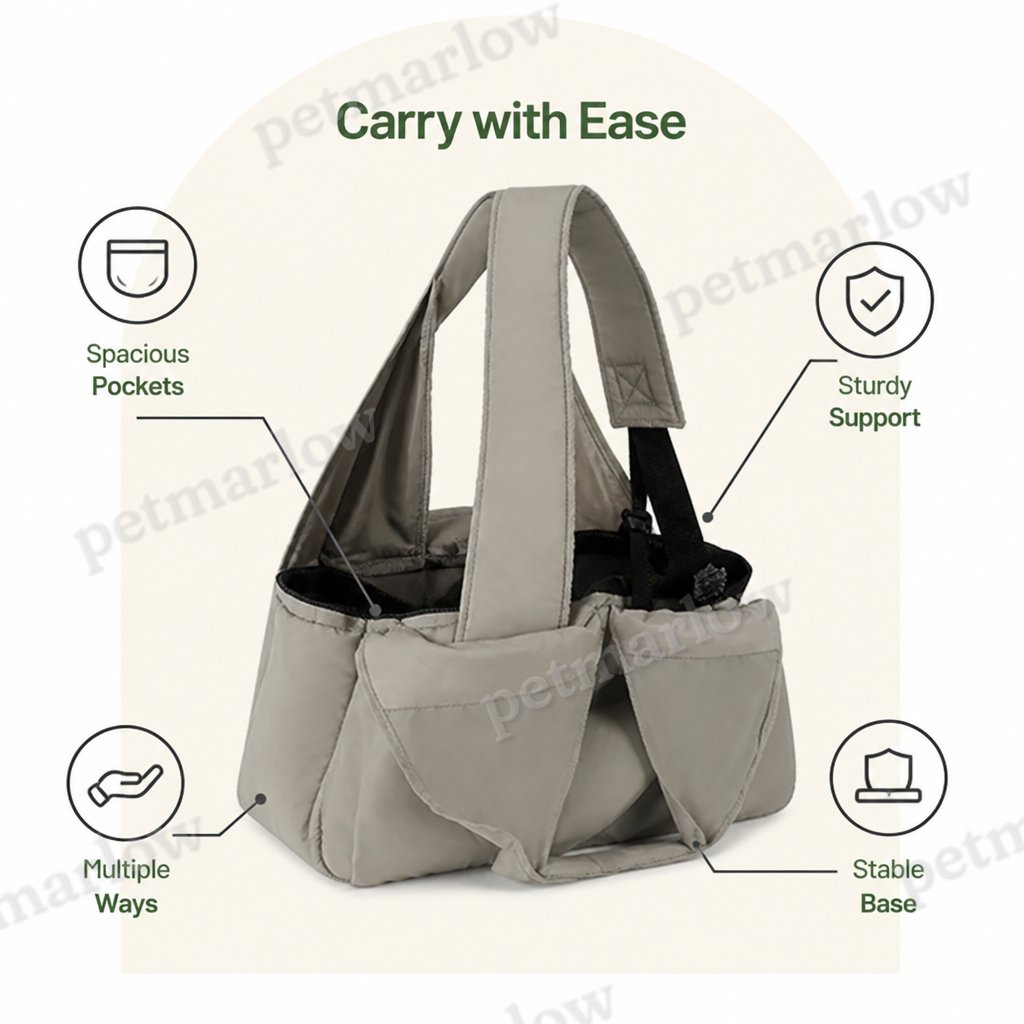 Petmarlow Adjustable Crossbody & Hard-Bottom Pet Carrier – view 3