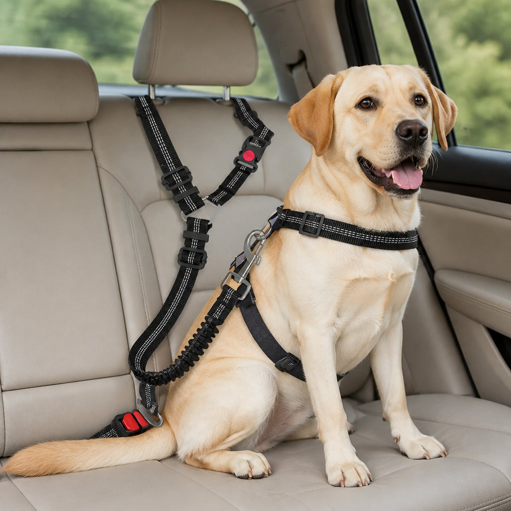 Petmarlow Adjustable Elastic Bungee Dog Seat Belt