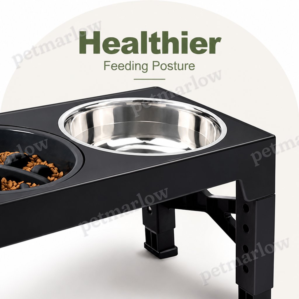 Petmarlow Adjustable Height Dog Feeder (Double Stainless Bowls) – view 5